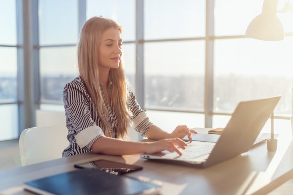 Women on work computer