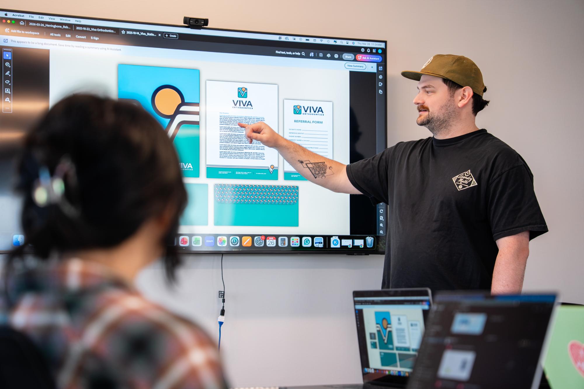 design team chatting during meeting